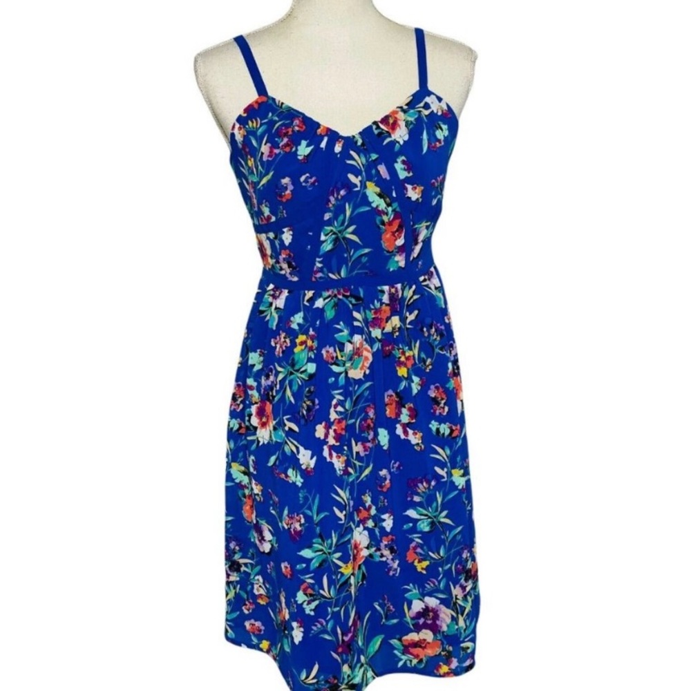 Nicole Miller Royal Blue Floral Dress Size 8